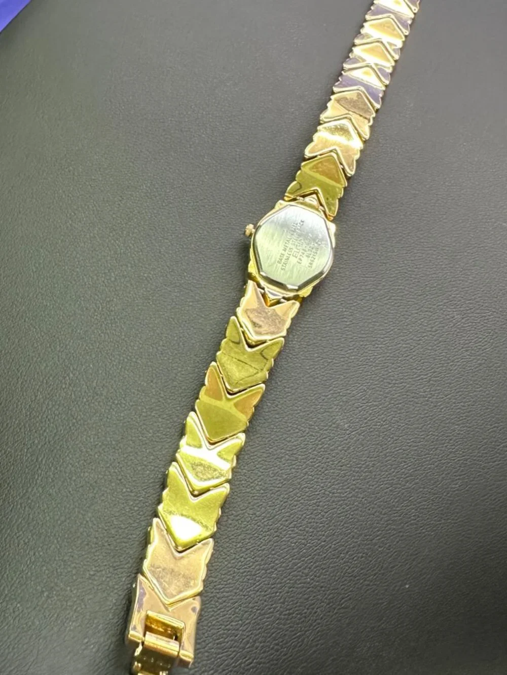 VTG Elgin Diamond Quartz Gold-Tone Watch.  Fresh Battery